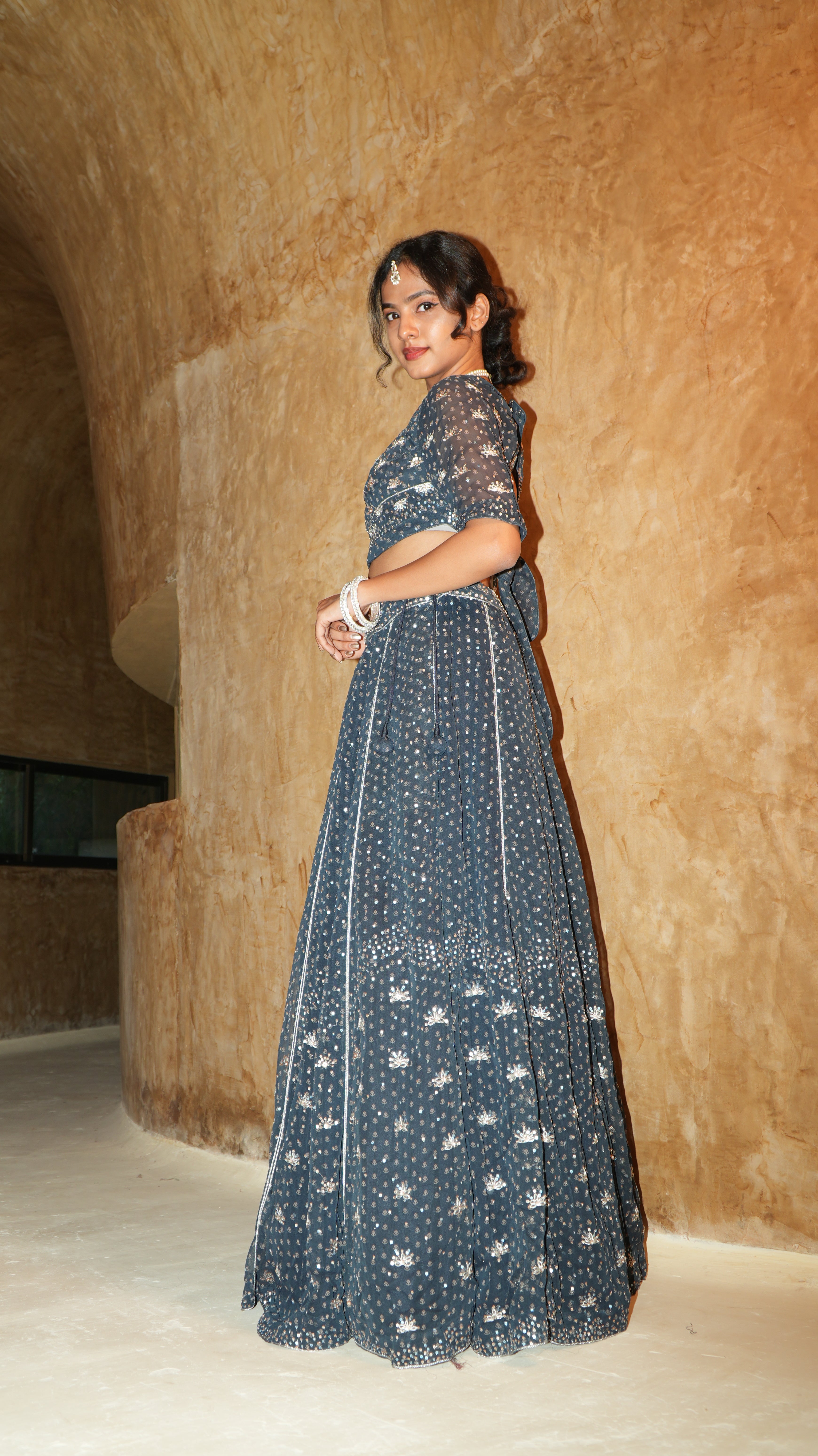 AZURE BLOOM LEHENGA SET WITH TOPS