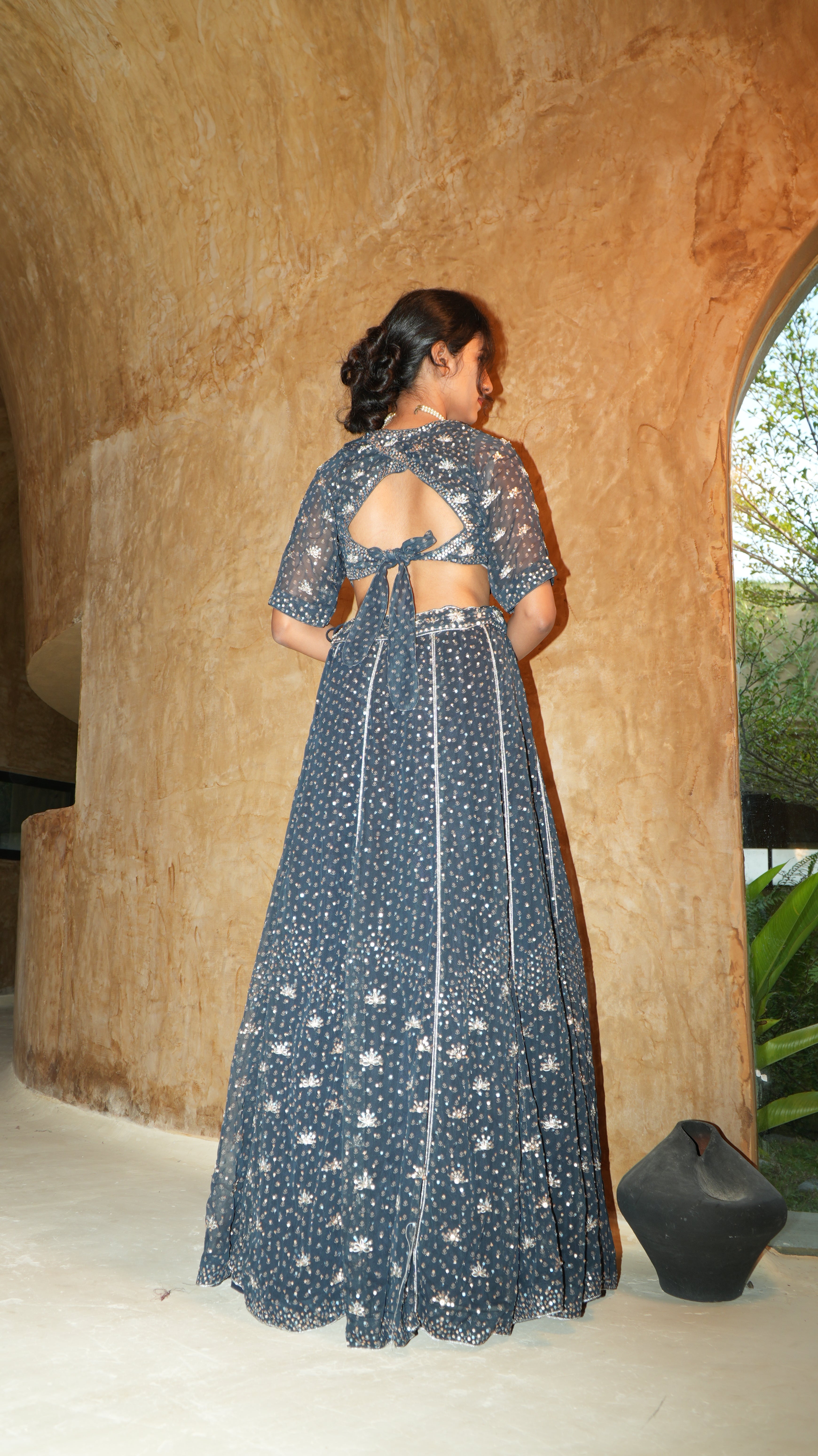 AZURE BLOOM LEHENGA SET WITH TOPS