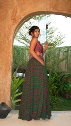 ODE EIRA MOSS LEHENGA SET WITH COAT