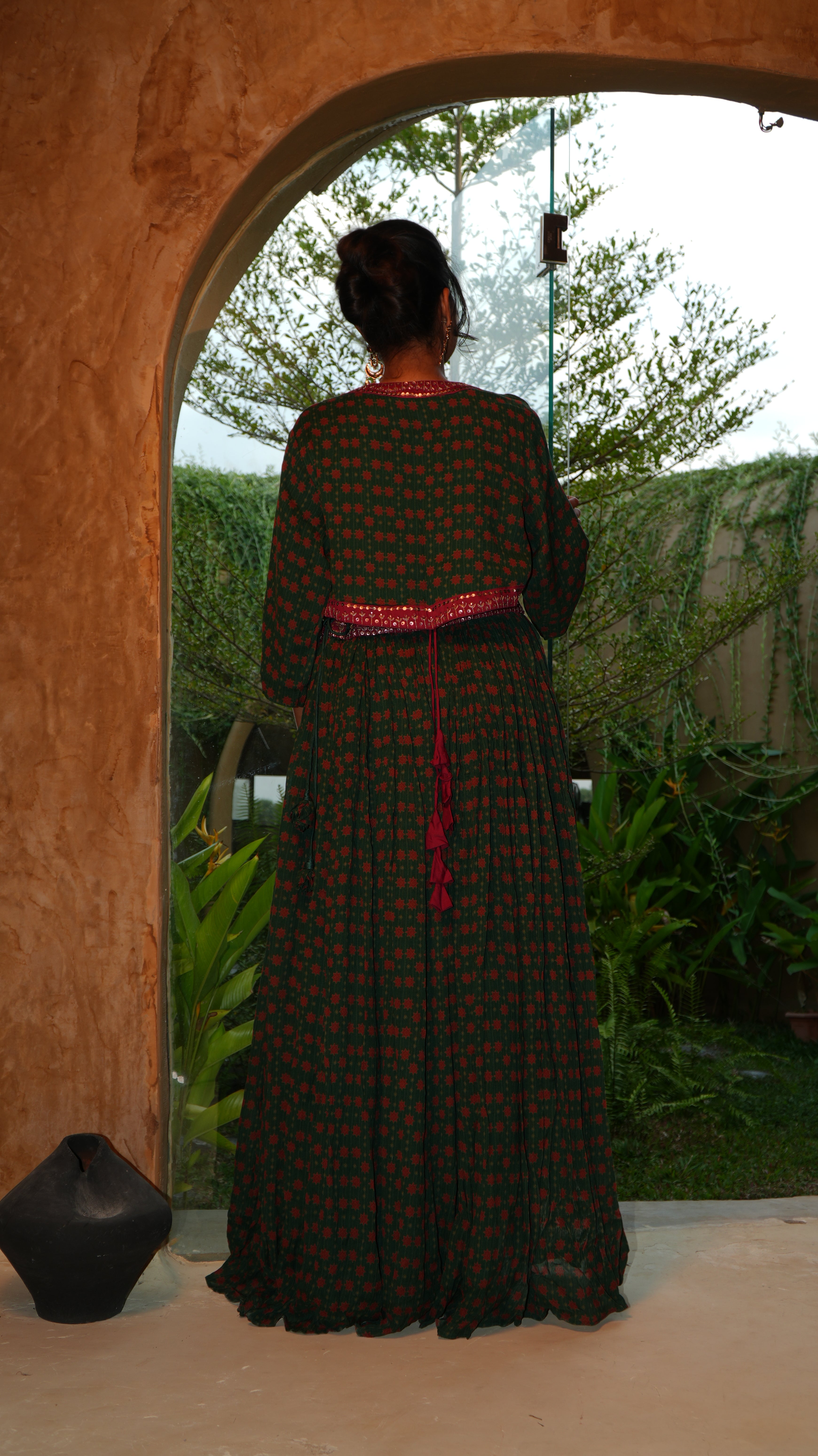 ODE EIRA MOSS LEHENGA SET WITH COAT