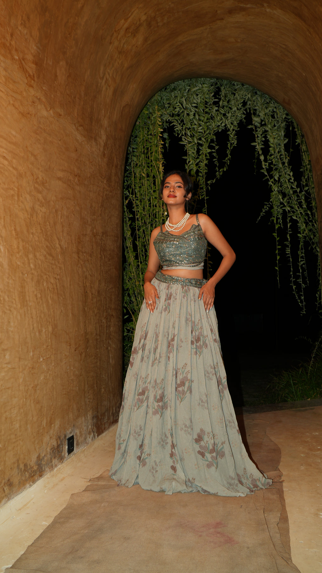 BASIL AURA OVERLAP LEHENGA SET