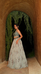 BASIL AURA OVERLAP LEHENGA SET