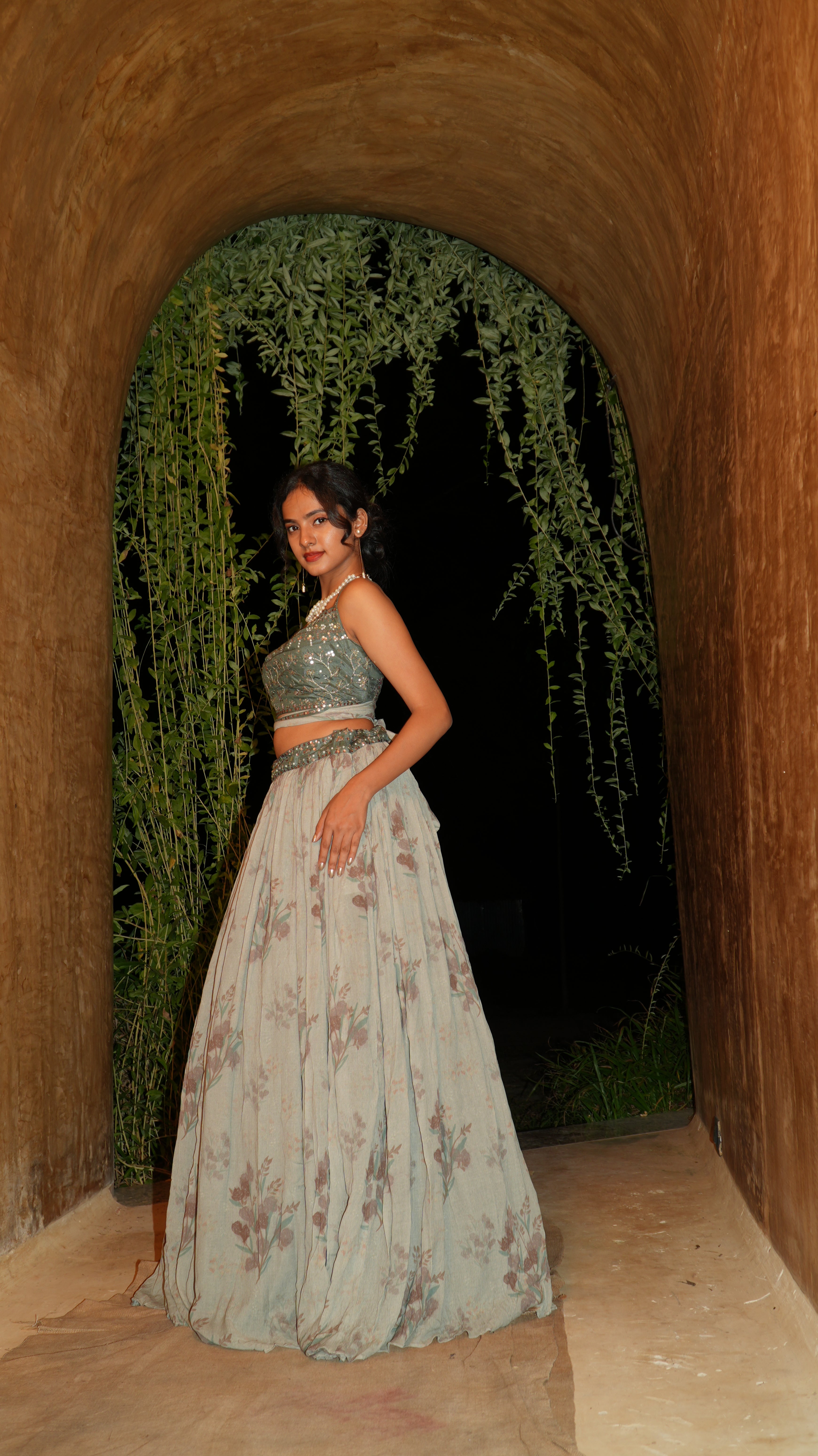 BASIL AURA OVERLAP LEHENGA SET