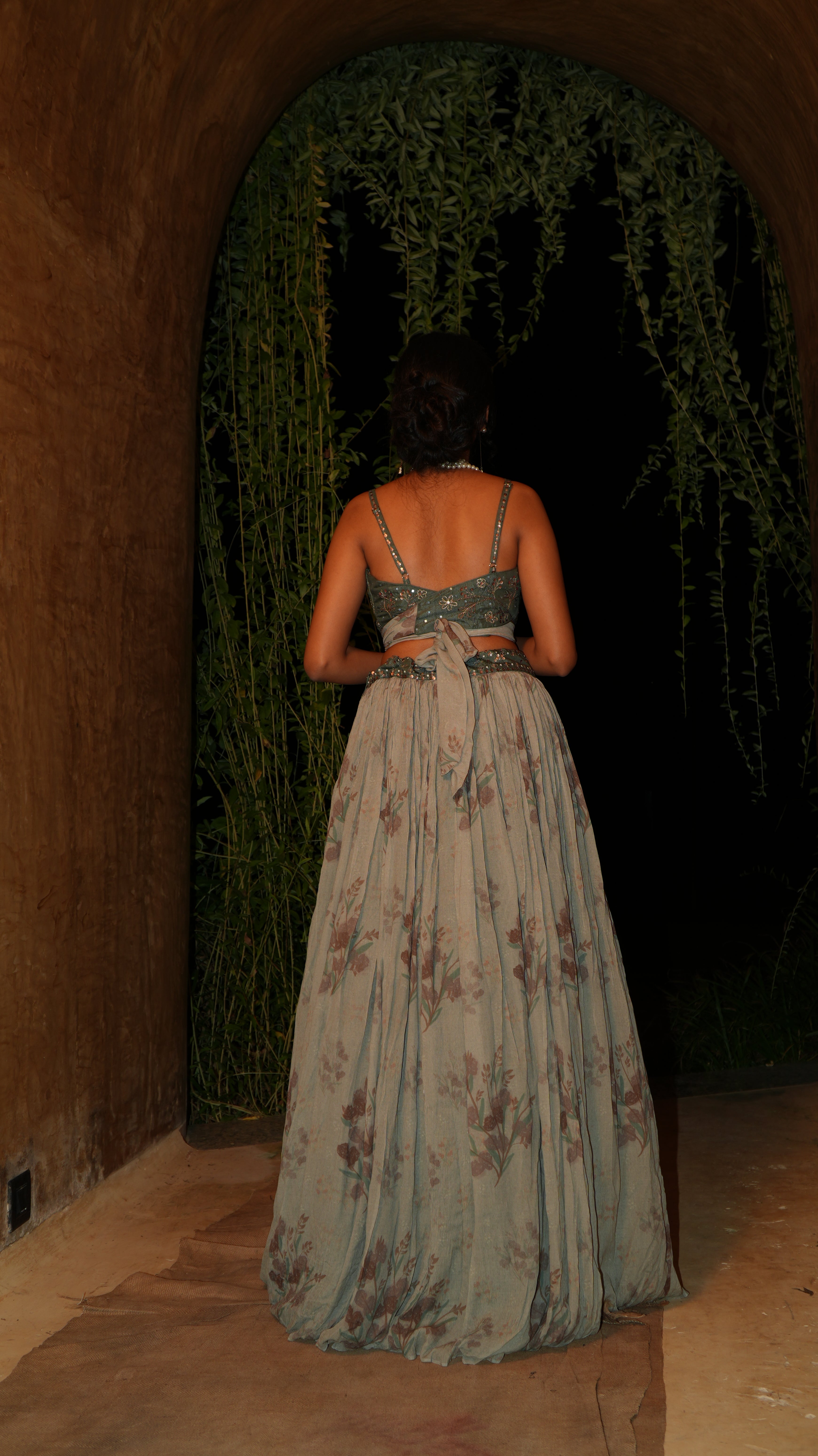 BASIL AURA OVERLAP LEHENGA SET