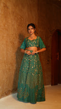 Fossil Green Quadre Top and Skirt