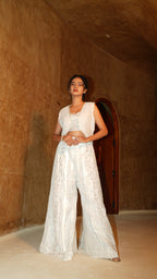 Cream White Palazzo Set