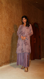 Mauvy flora kurti