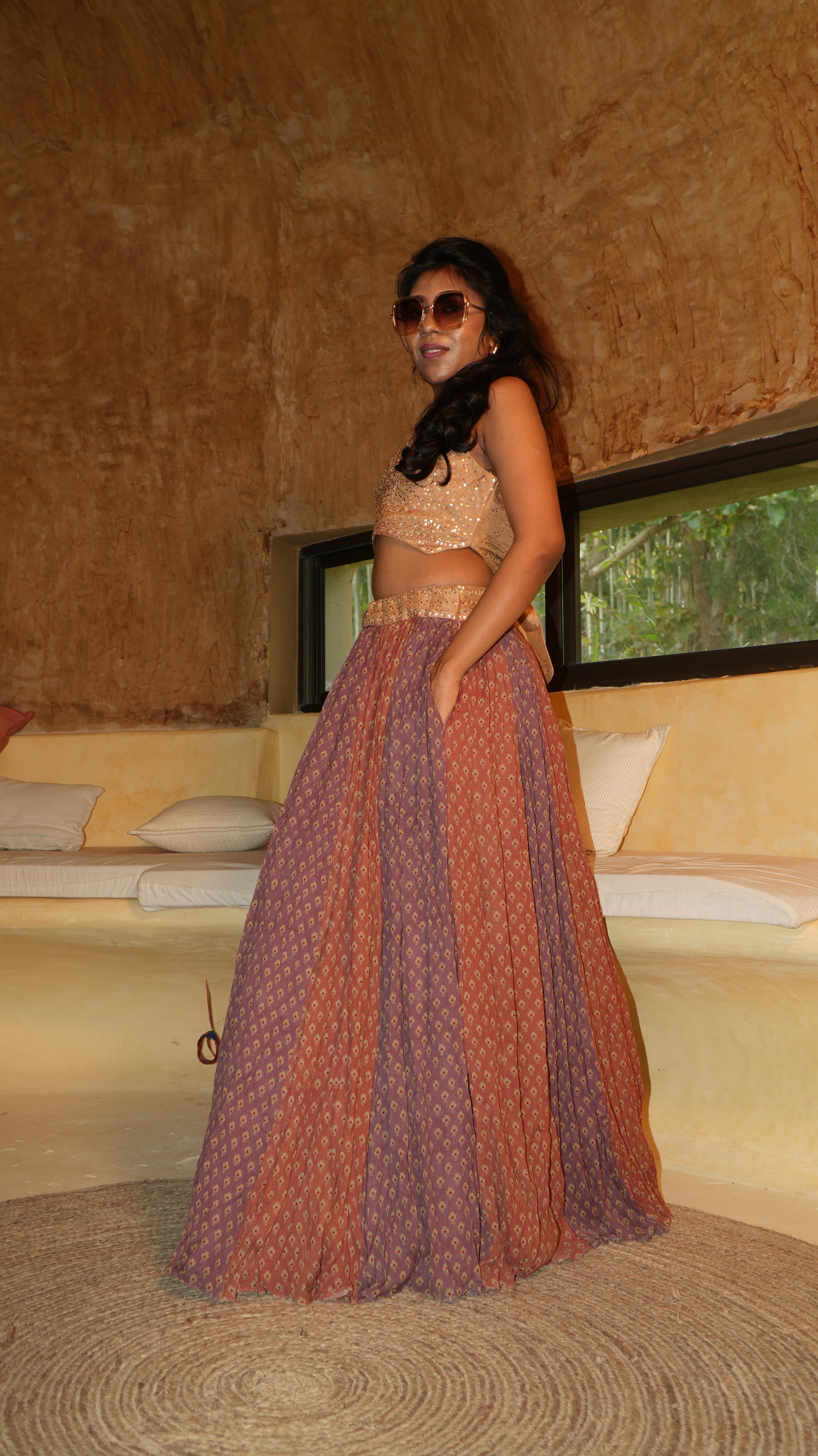 Gaiara Sunveil Butterfly Hem Lehenga Set with Coat