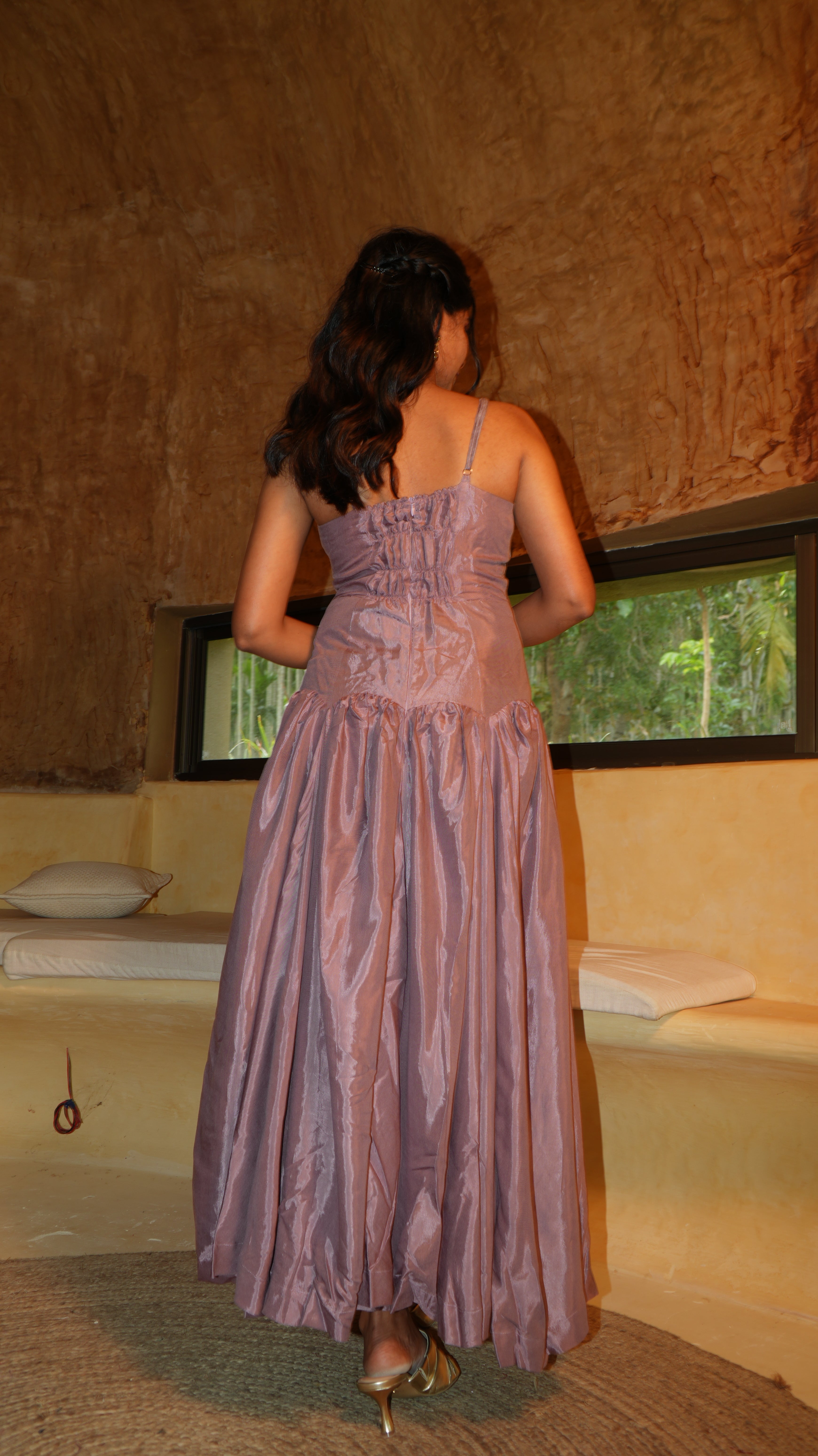 Mauvy flora gown