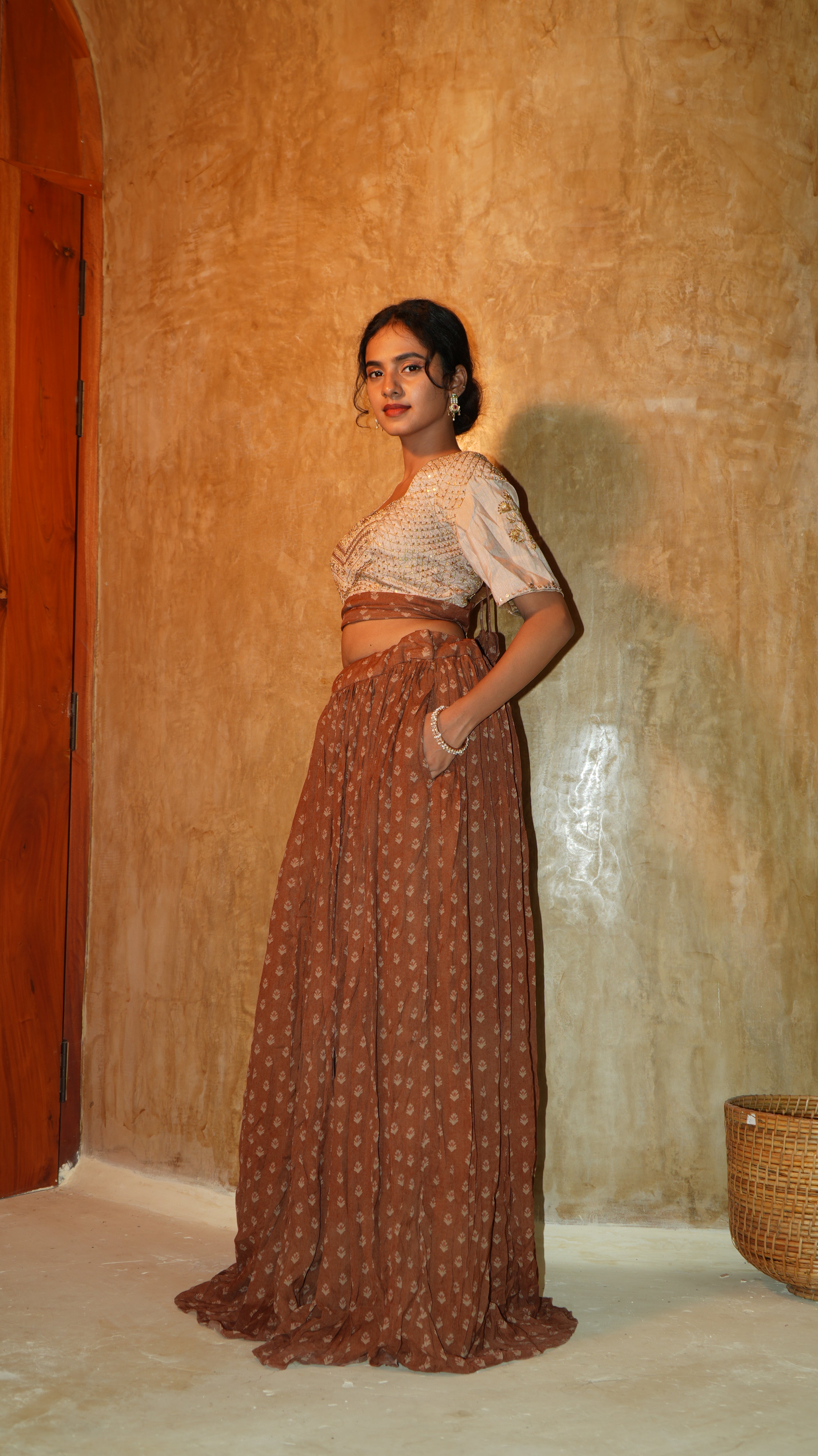 Limited Edition Rust Fern Lehenga Set