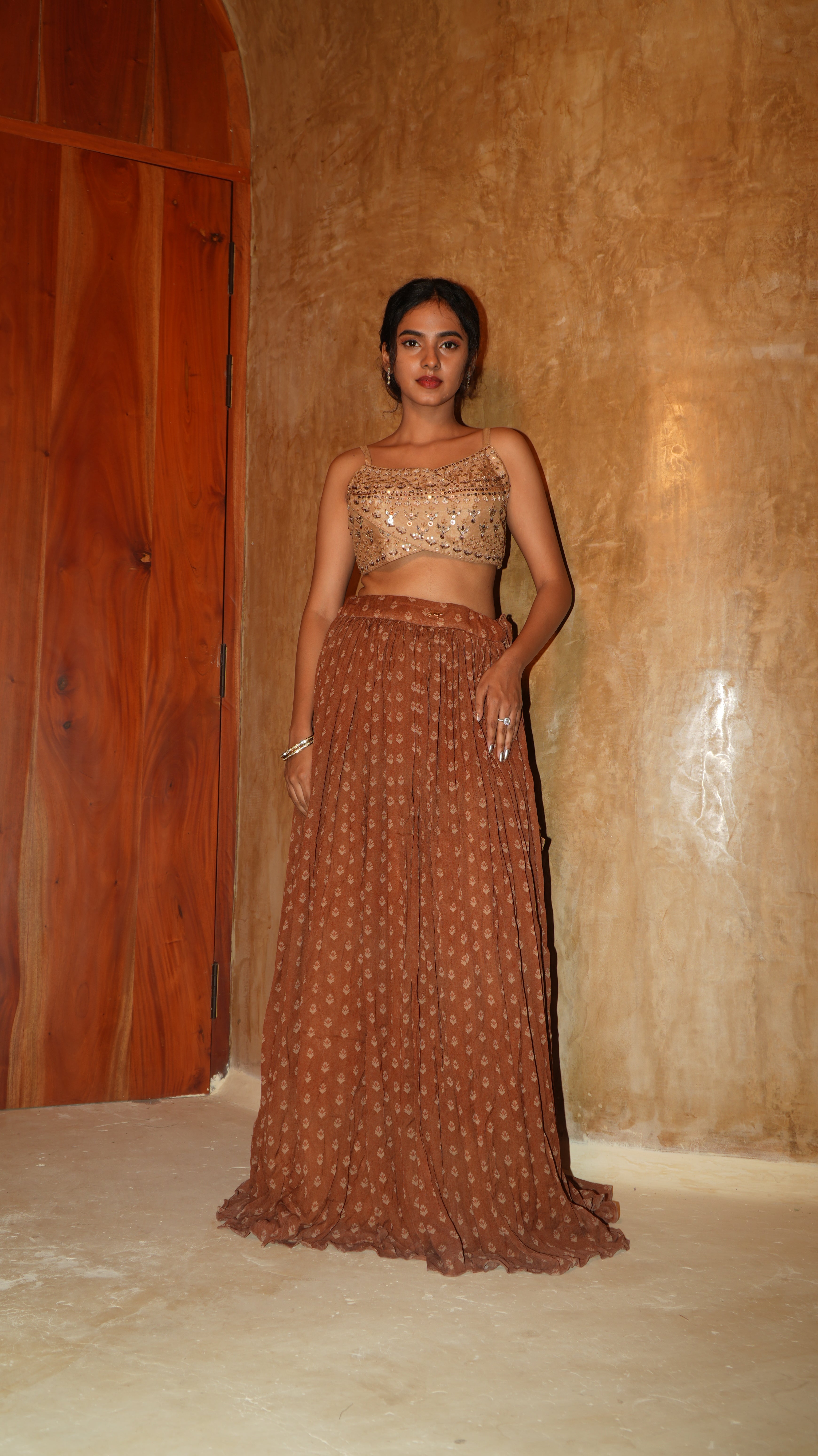 Limited Edition Rust Fern Lehenga Set
