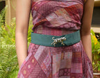 Gaiara Tomato Leather Belt – Turquoise