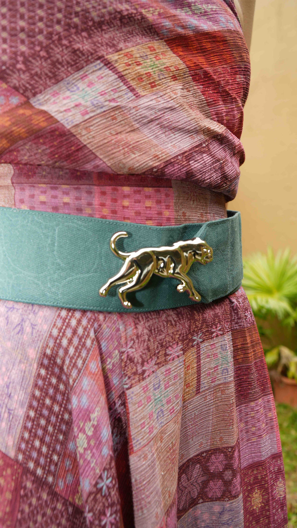 Gaiara Tomato Leather Belt – Turquoise