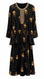 Noir Garden Sharara set
