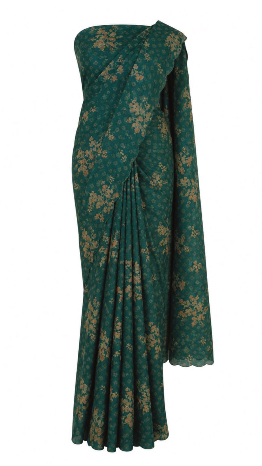Emerald Bloom Elvis Saree