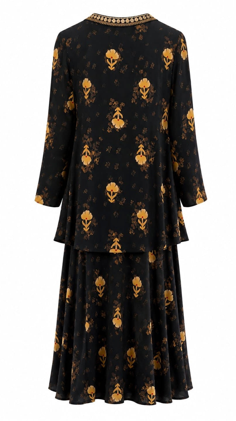 Noir Garden Sharara set
