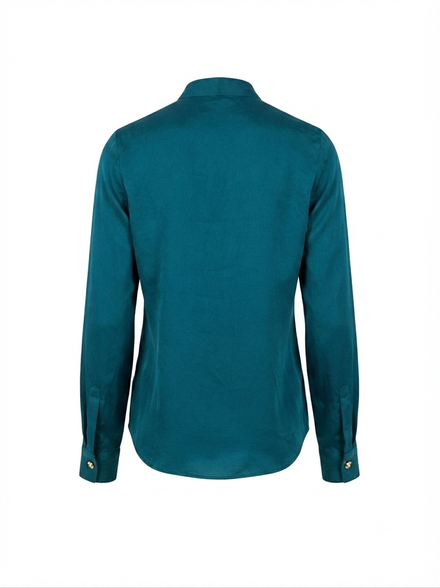 CERULEAN SHAWL COLLAR SHIRT