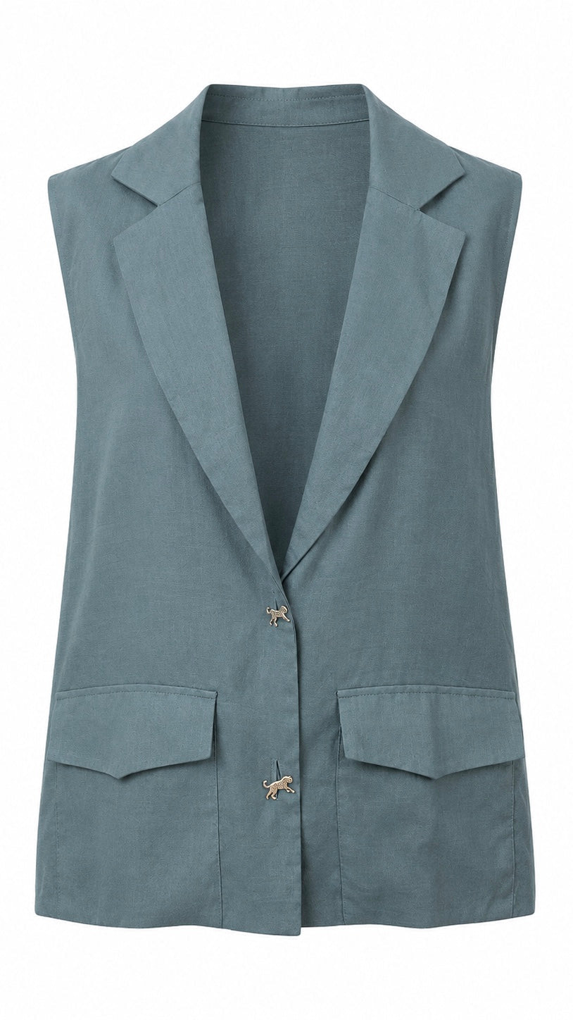 BLAZER TOP WITHOUT SLEEVE