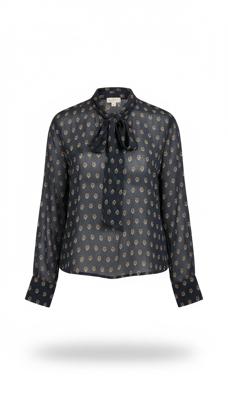 Navy Sprig Tie Top