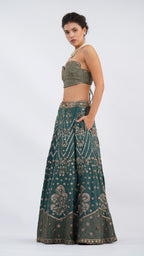 Floret Green Sage Lehenga With Bodice