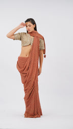 Sienna Fleuris Rose Tassle Saree