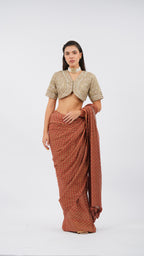 Sienna Fleuris Rose Tassle Saree