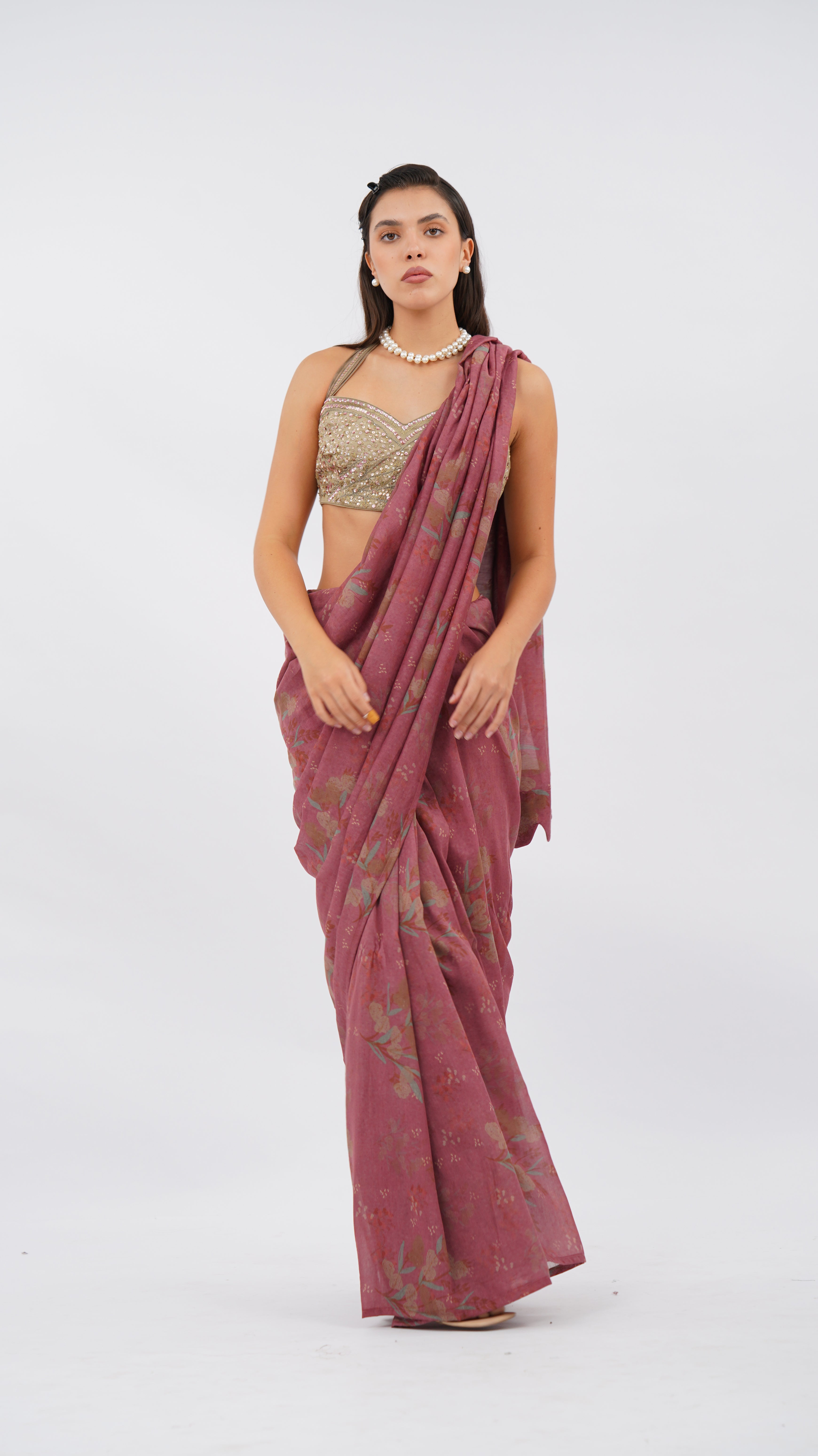 Onzy Rose Festonne Saree