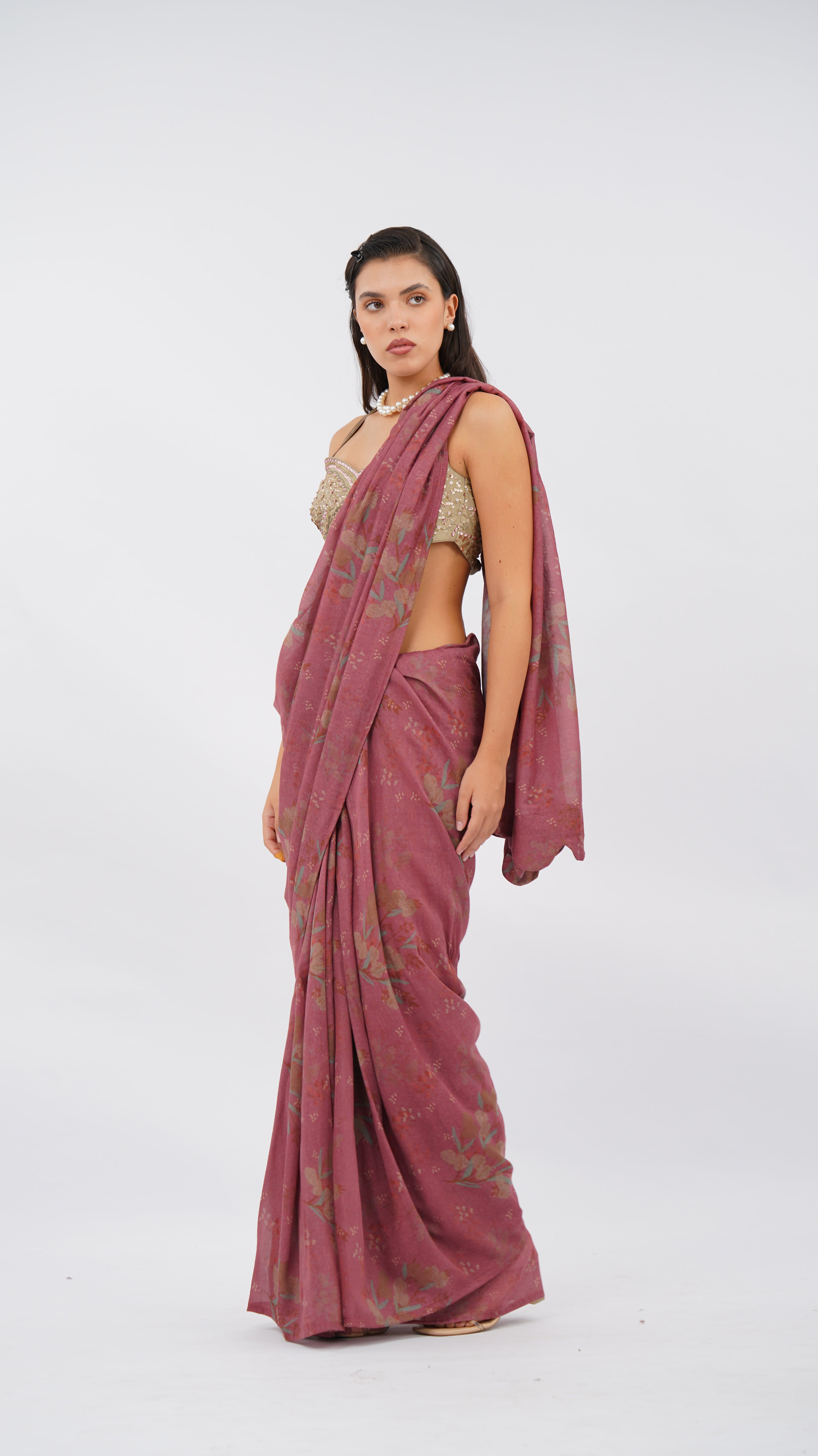 Onzy Rose Festonne Saree