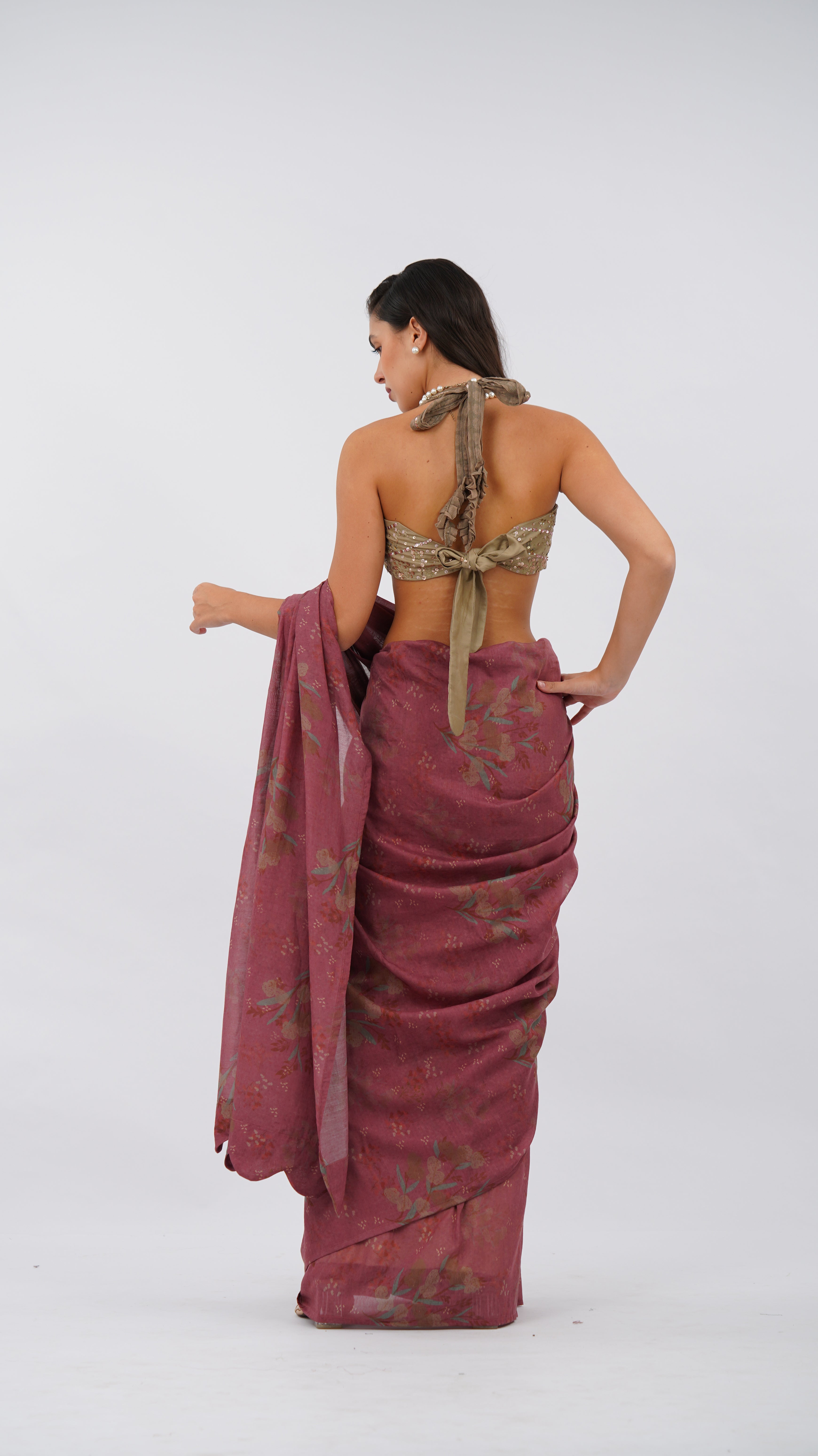 Onzy Rose Festonne Saree