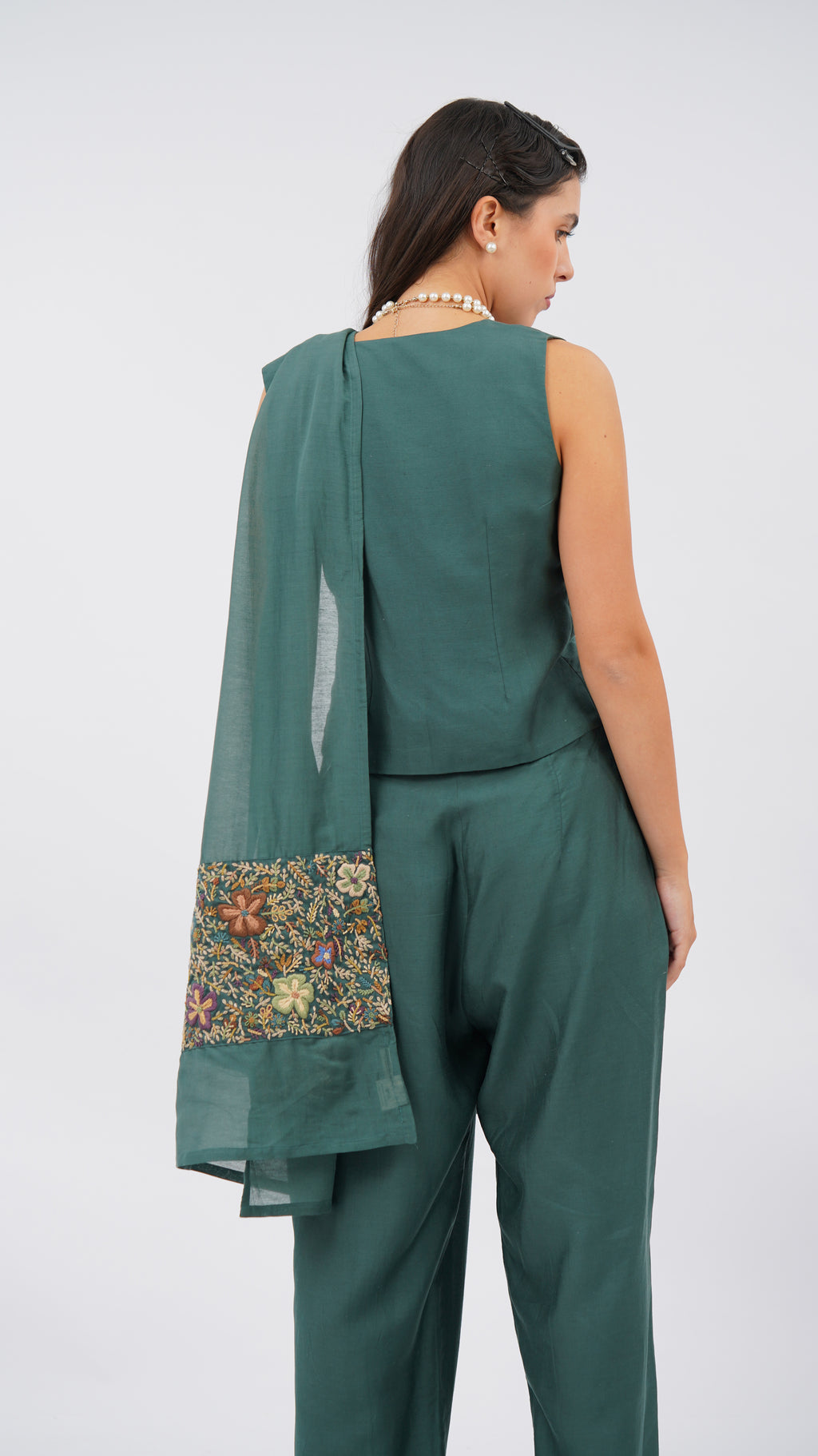 Floret Green Wide Leg Pant