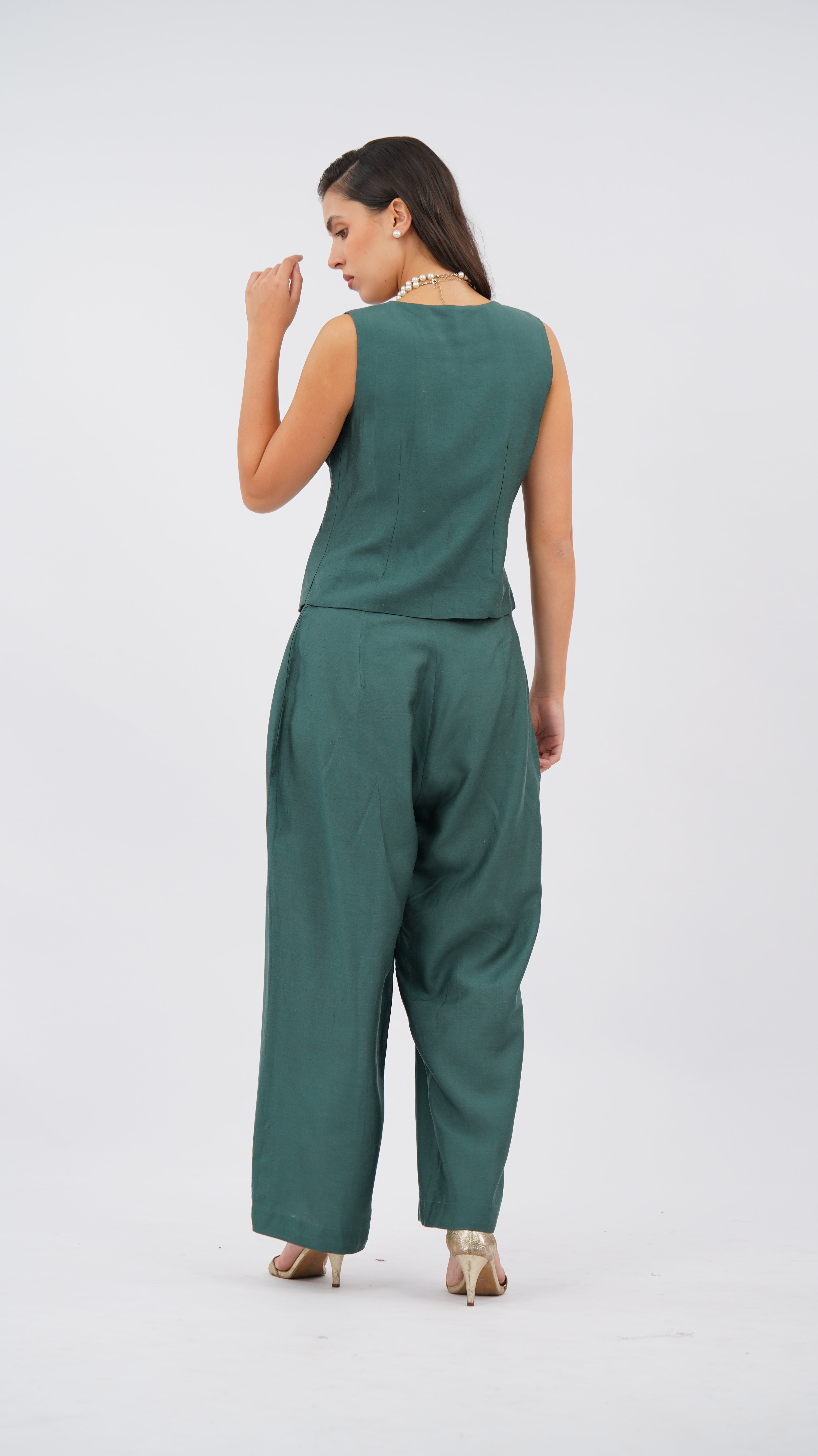 Floret Green Wide Leg Pant