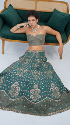 Floret Green Sage Lehenga With Bodice
