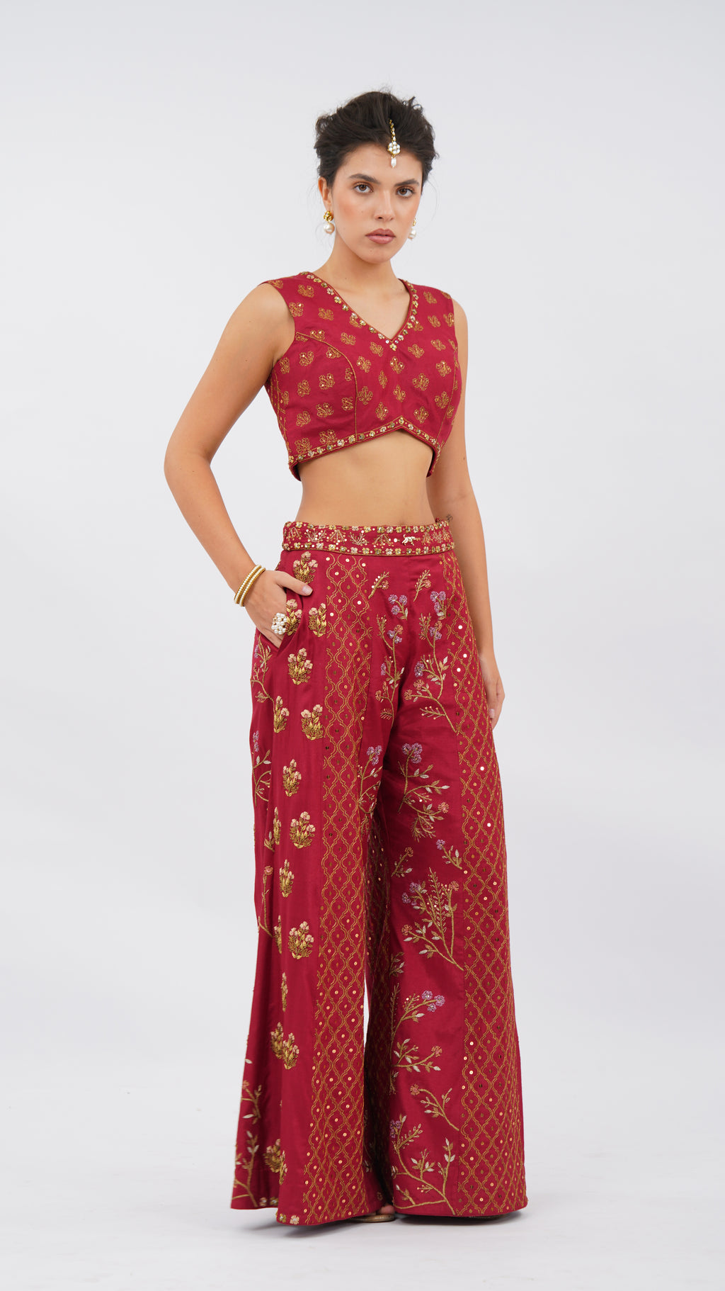 Rouge palazzo set