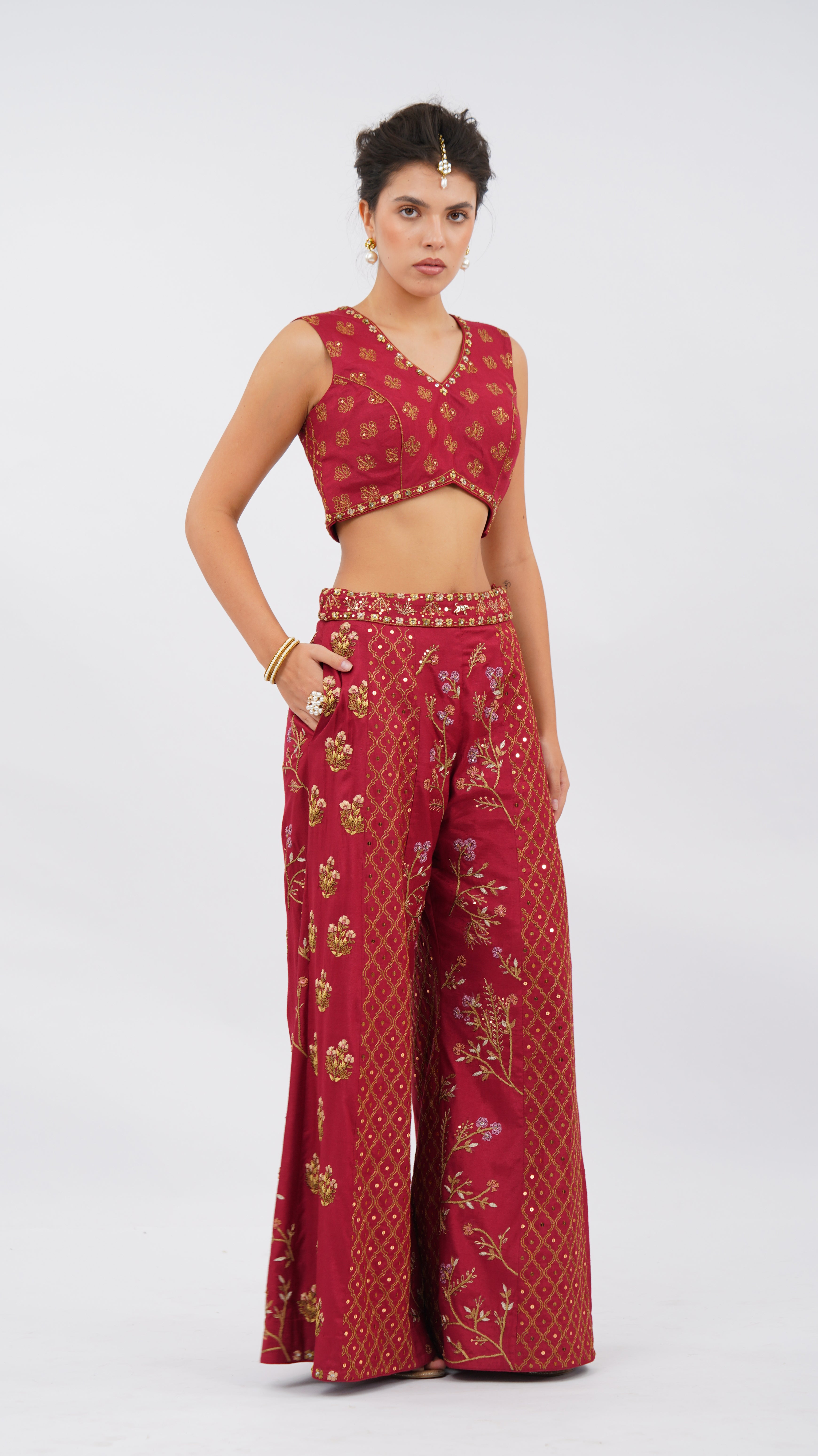 Rouge palazzo set
