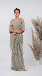 CORSET FUSION BASIL SAREE - VISCOSE BASIL AURA
