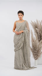 CORSET FUSION BASIL SAREE - VISCOSE BASIL AURA