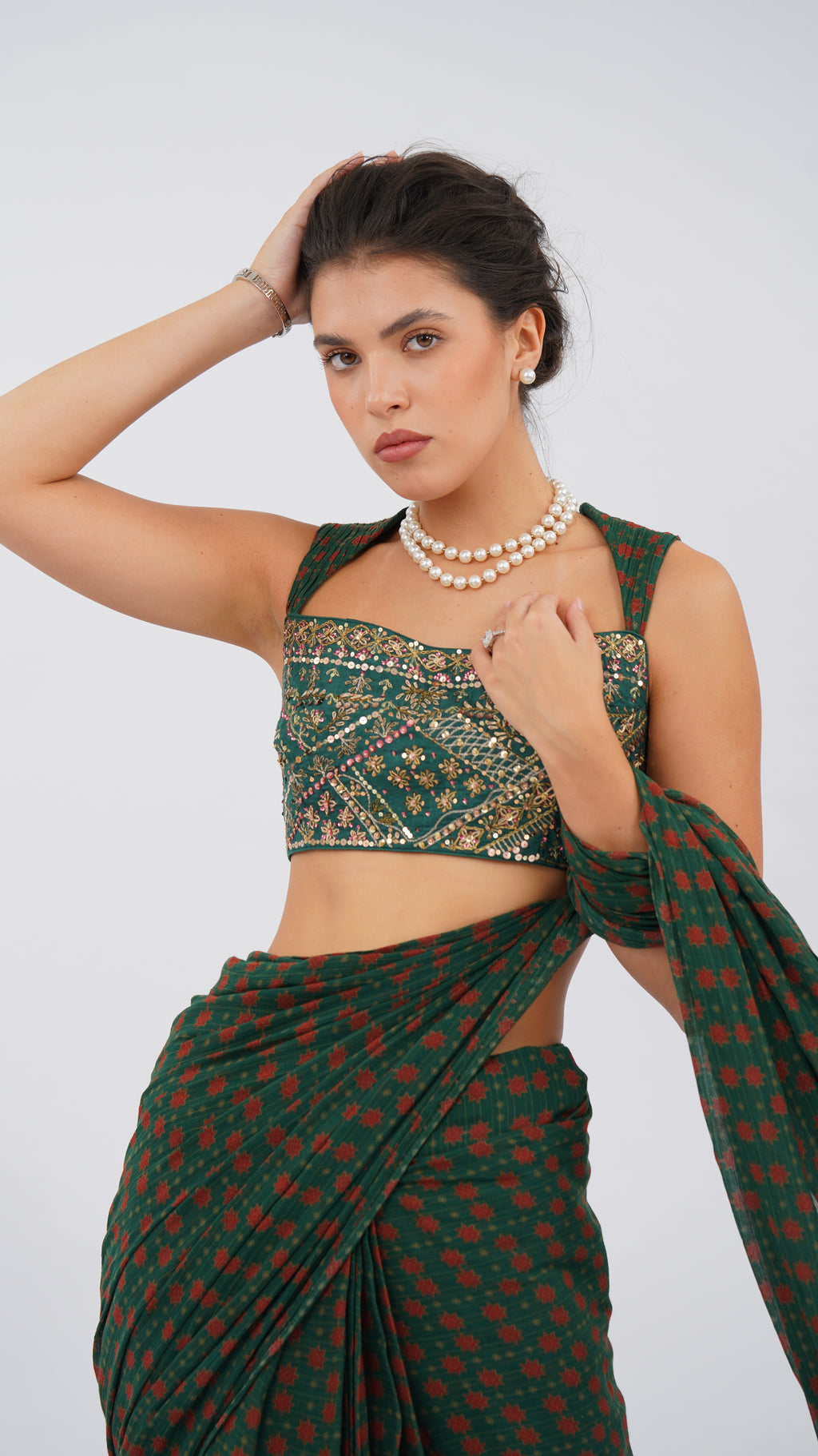 EIRA MOSS PRE DRAPED SAREE