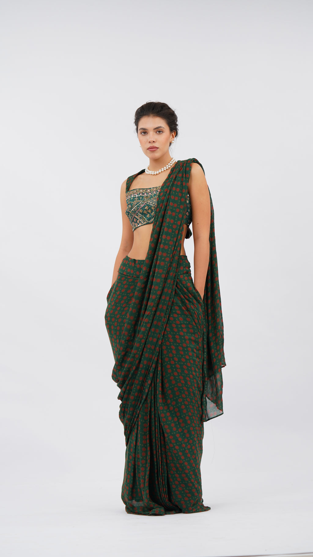 EIRA MOSS PRE DRAPED SAREE