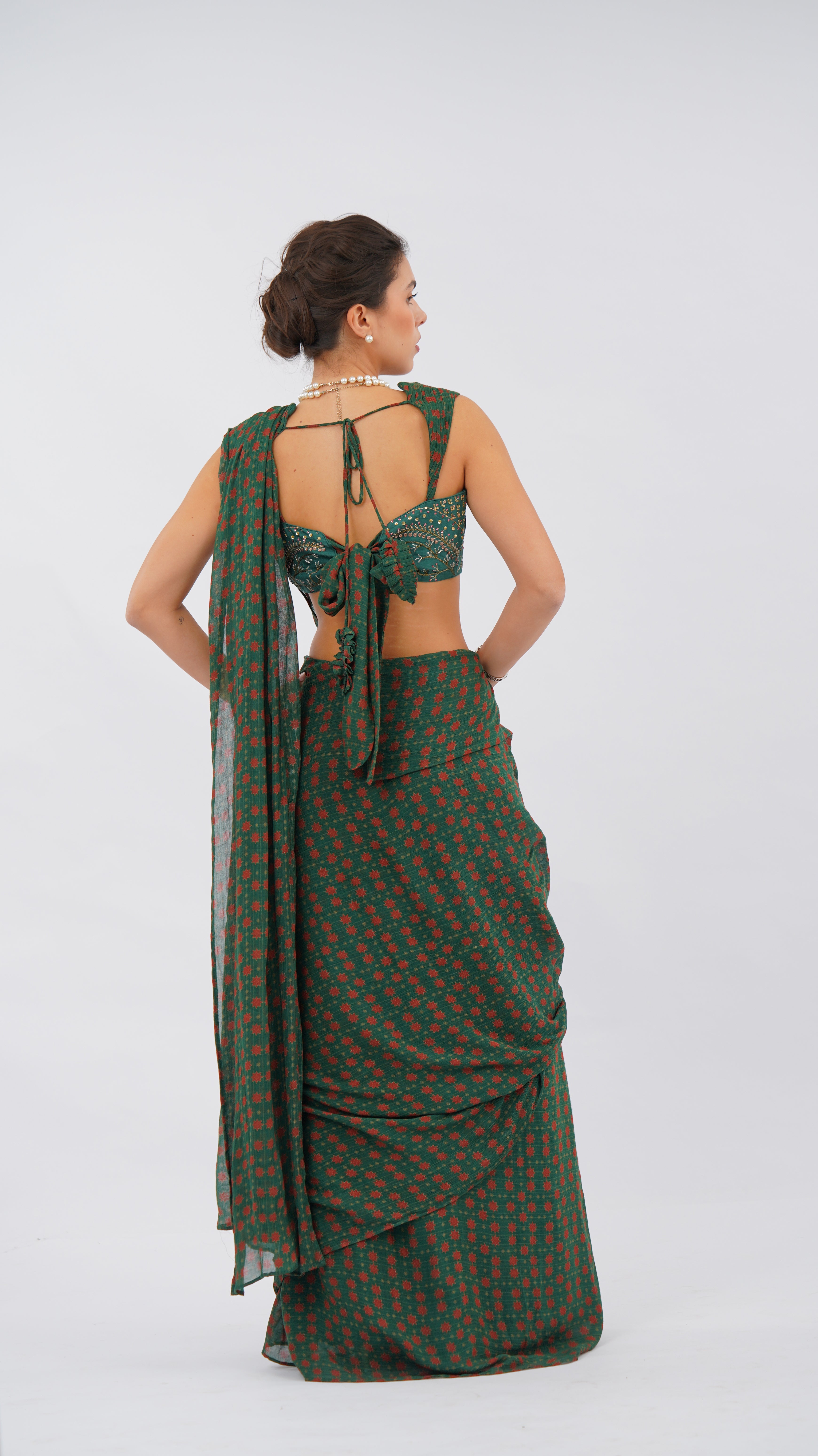 EIRA MOSS PRE DRAPED SAREE