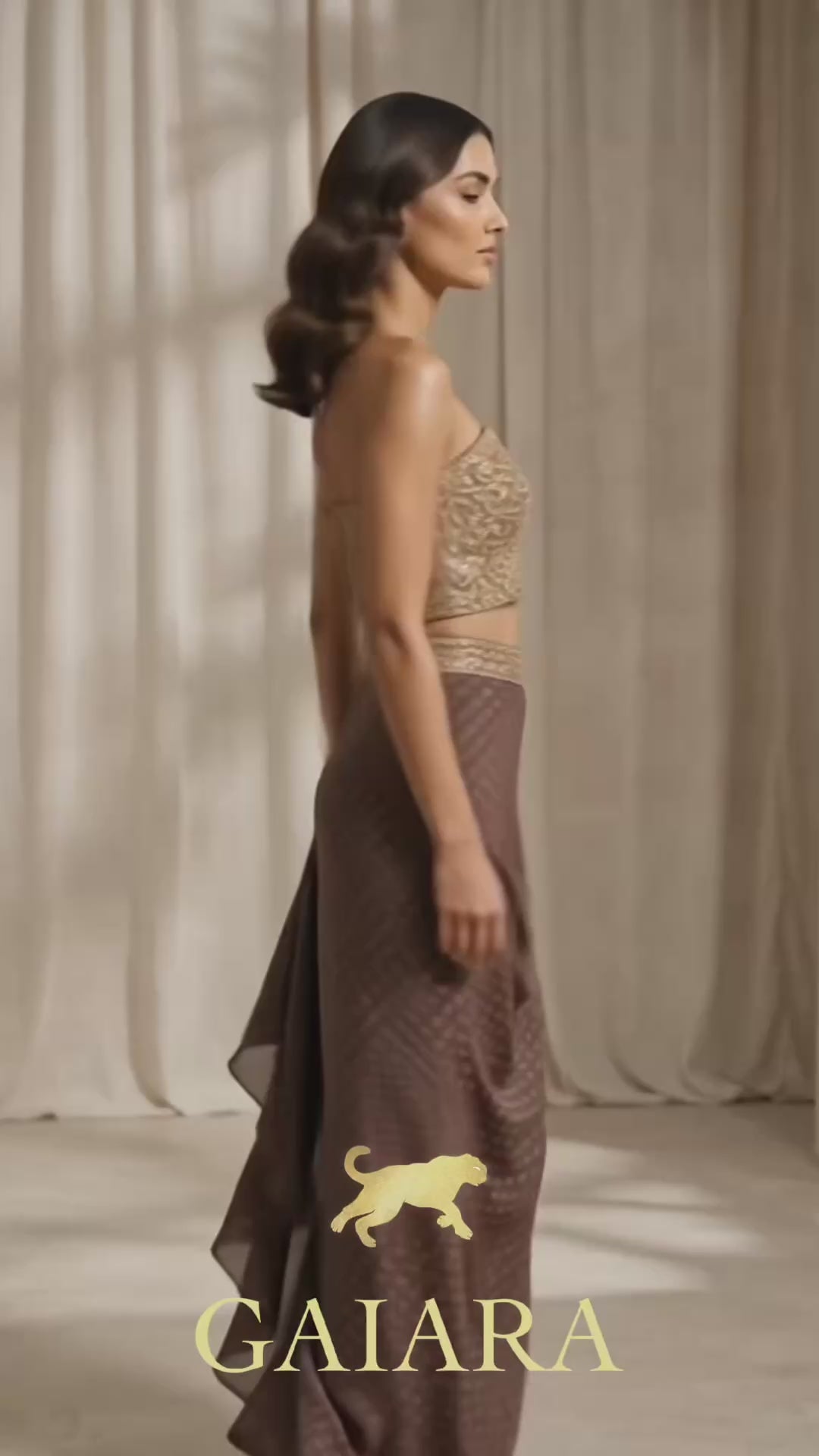 Assamese corset bodice with draped skirt