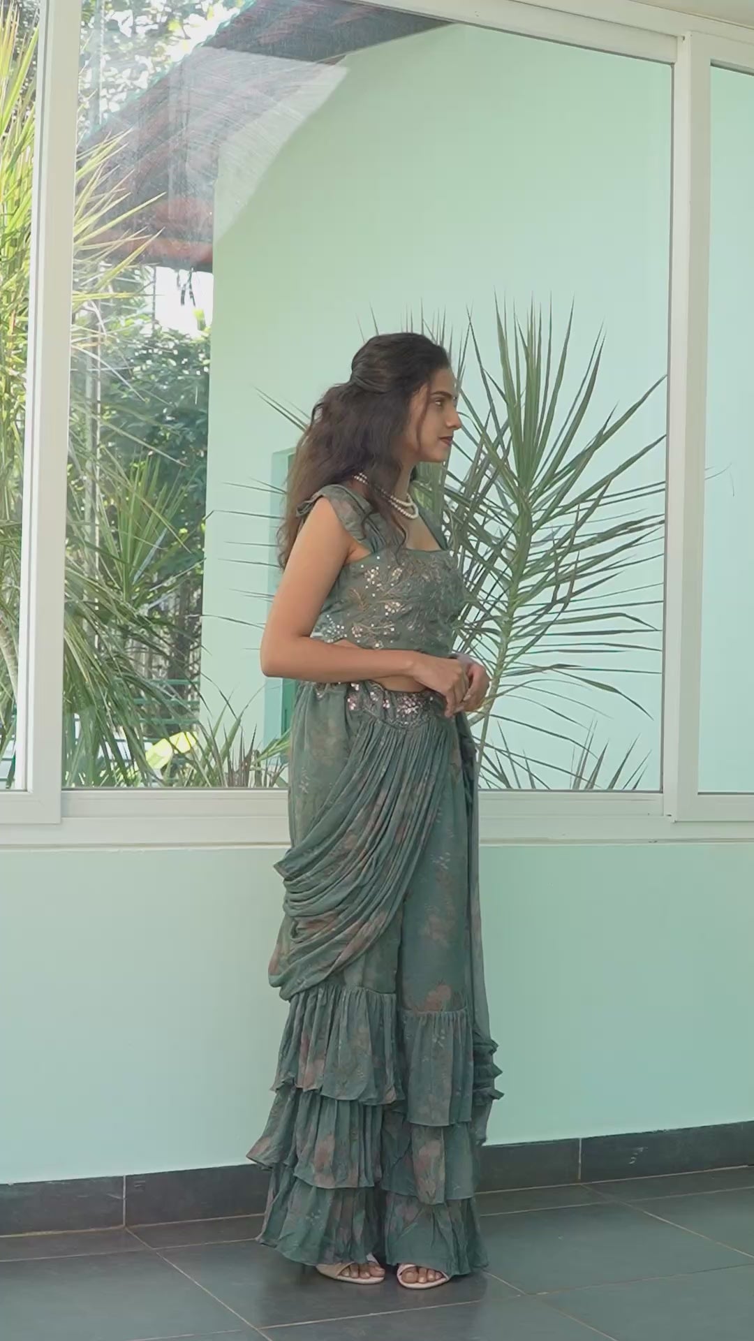 Moss etre fusion saree