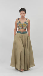 Theme High waist side slit skirt