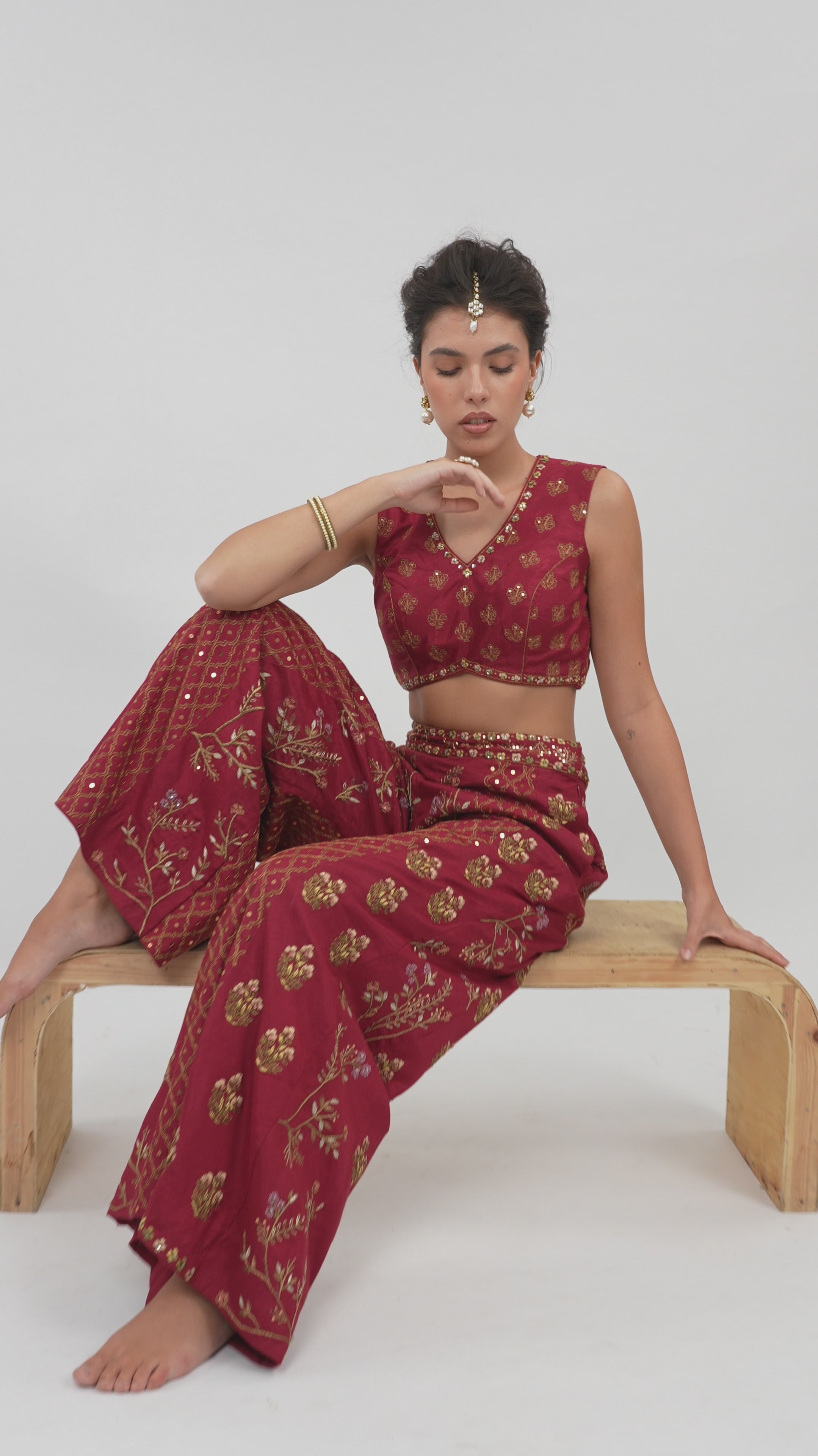 Rouge palazzo set
