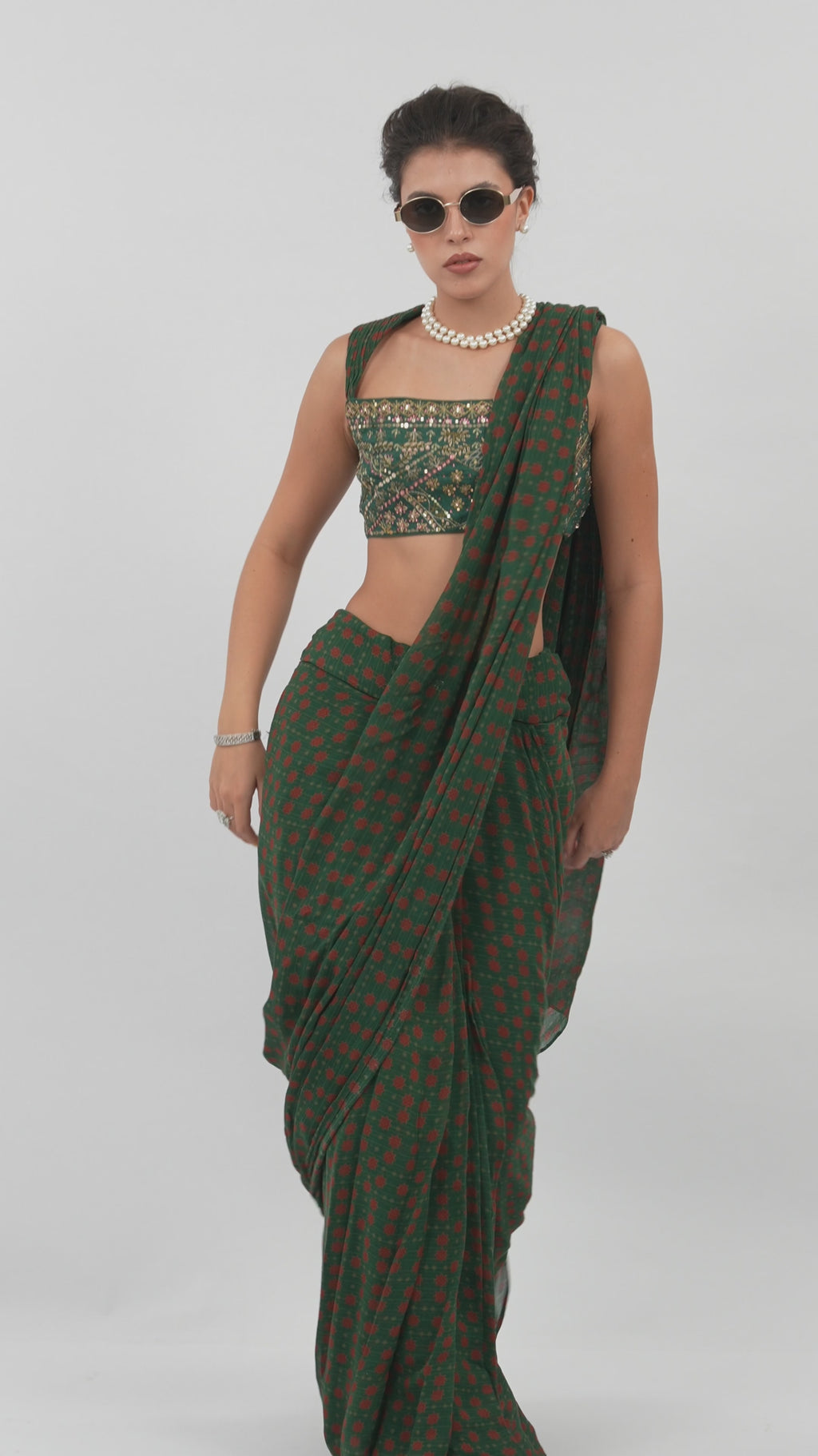 EIRA MOSS PRE DRAPED SAREE